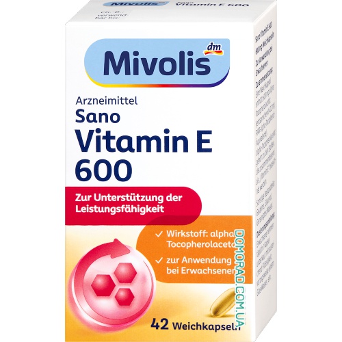 Mivolis Sano Vitamin E 600, 42 капсули