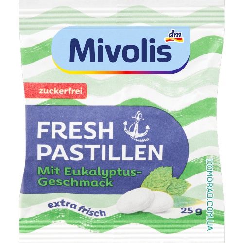 Mivolis Пастилки Fresh Pastillen Екваліпт 25г